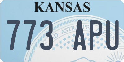 KS license plate 773APU