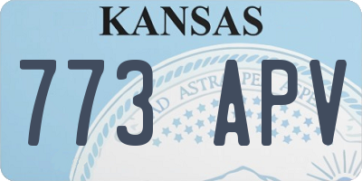 KS license plate 773APV