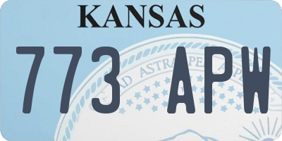 KS license plate 773APW