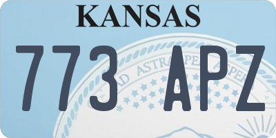 KS license plate 773APZ
