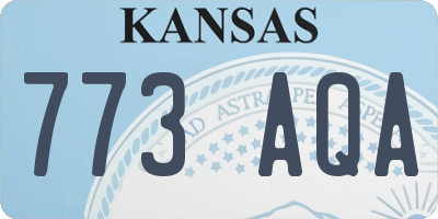 KS license plate 773AQA