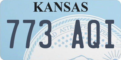 KS license plate 773AQI