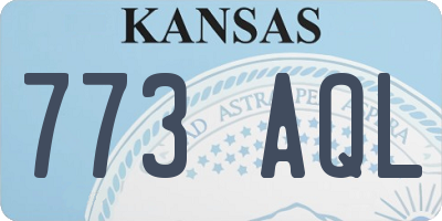 KS license plate 773AQL