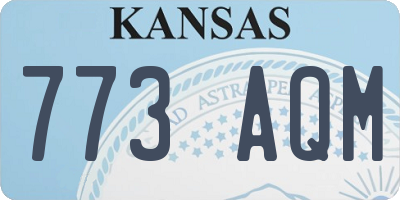 KS license plate 773AQM