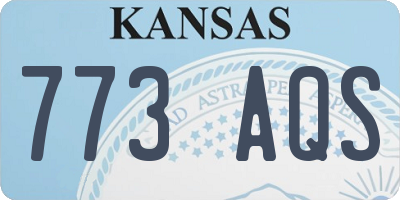 KS license plate 773AQS