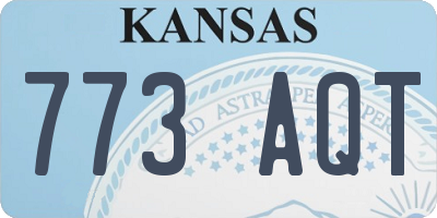 KS license plate 773AQT
