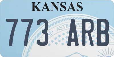 KS license plate 773ARB