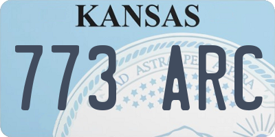 KS license plate 773ARC