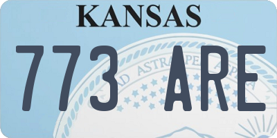 KS license plate 773ARE