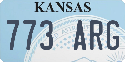 KS license plate 773ARG