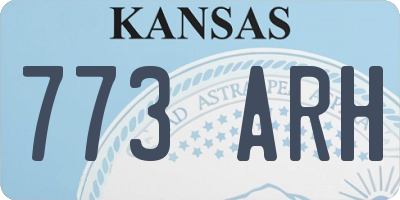 KS license plate 773ARH