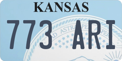 KS license plate 773ARI