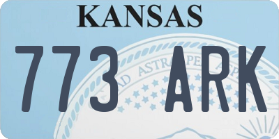 KS license plate 773ARK