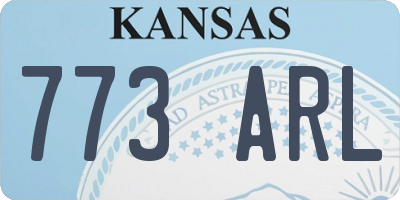 KS license plate 773ARL