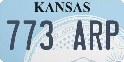 KS license plate 773ARP