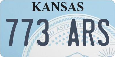 KS license plate 773ARS