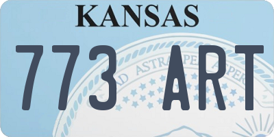 KS license plate 773ART