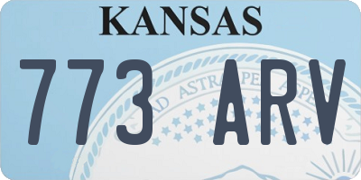 KS license plate 773ARV