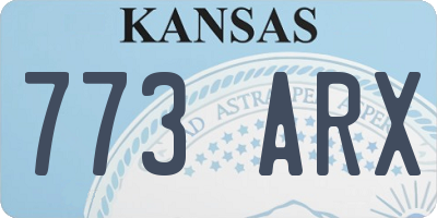 KS license plate 773ARX
