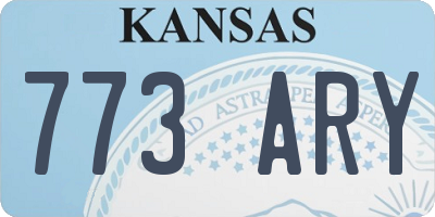 KS license plate 773ARY
