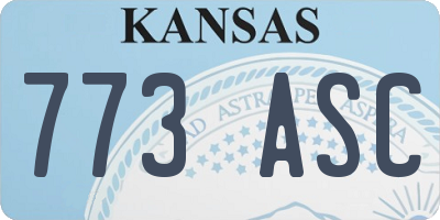 KS license plate 773ASC