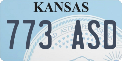 KS license plate 773ASD