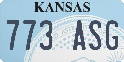 KS license plate 773ASG
