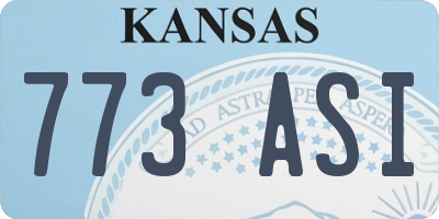 KS license plate 773ASI