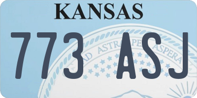 KS license plate 773ASJ