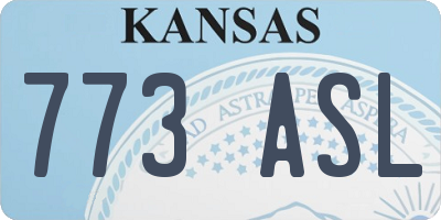 KS license plate 773ASL