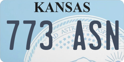 KS license plate 773ASN
