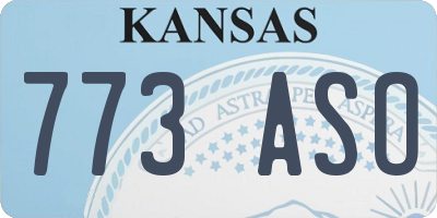 KS license plate 773ASO