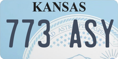 KS license plate 773ASY