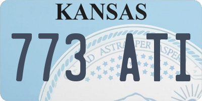 KS license plate 773ATI