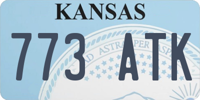 KS license plate 773ATK