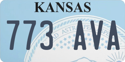 KS license plate 773AVA
