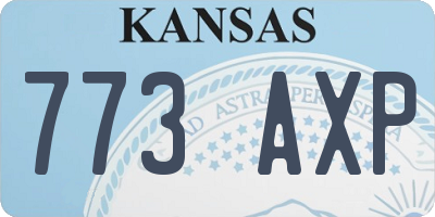 KS license plate 773AXP