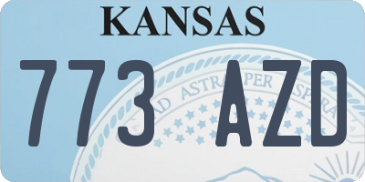 KS license plate 773AZD