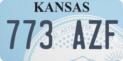 KS license plate 773AZF