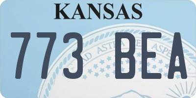KS license plate 773BEA