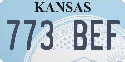 KS license plate 773BEF