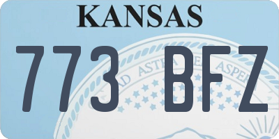 KS license plate 773BFZ