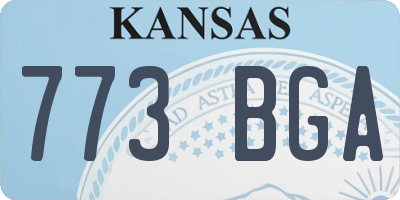 KS license plate 773BGA