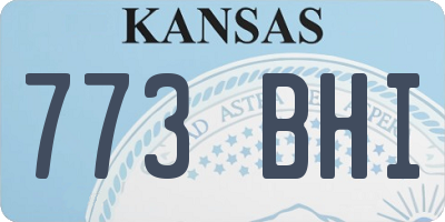 KS license plate 773BHI