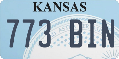 KS license plate 773BIN