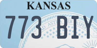 KS license plate 773BIY