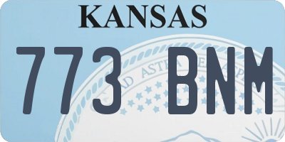 KS license plate 773BNM