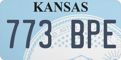 KS license plate 773BPE