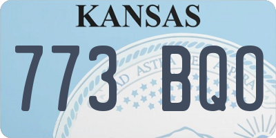 KS license plate 773BQO