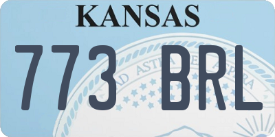 KS license plate 773BRL